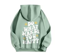 Pink Graphic Hoodie for Women Casual Cute Preppy Pullover with Pockets Oversized Fall Hoodies Long Sleeve Sweatshirt Things for Teen Girls Cute Hoodies for Teen Girls(3-Green,X-Large)