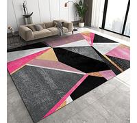 Pink Gray Black Marble Texture Area Rug, Irregular Geometry Light Luxury Indoor Non-Slip Kids Rugs, Machine Washable Breathable Durable Carpet for Front Entrance Floor Decor,2 x 6ft