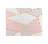 Pink Gray Geometric,500 Pieces Puzzles for Adults-Wooden Jigsaw Puzzle for Adults Elderly