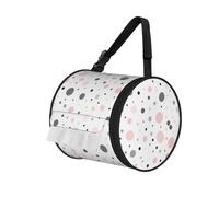 Pink Gray White Modern Polka Dot Pattern Print Cylindrical Tissue Holder Bag Upscale 600d Oxford Cloth Travel Tissue Holder,Foldable Portable Toilet Paper Holder.