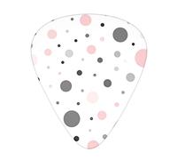 Pink Gray White Modern Polka Dot Pattern Printed Guitar Picks Personalized Guitar Plectrums 12 Pcs For Acoustic Guitar Electric Guitar And Bass Bulk Guitar Pick One Size