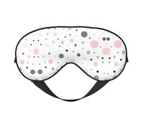 Pink Gray White Modern Polka Dot Pattern Sleep Eye Mas Light Blocking Night Eye Blinder Travel Essential Gifts Women Men Sleep Mask