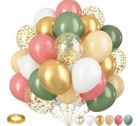 Pink Green Balloons 100 Pieces, 30cm Balloon (Pink Green)