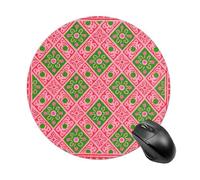Pink Green Block Mouse Pad Round Laptop Mouse Mat Cute Computer Mousepad Keyboard Pad Non-Slip Desk Pads for Gaming Office Work Home