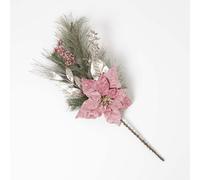 Pink & Green Poinsettia Christmas Swag, 71 cm