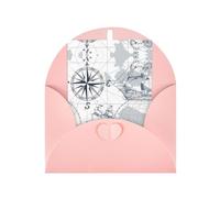 Pink Greeting Card - boat Map Print Blank Blessed Card for Birthday, Wedding, Valentine's Day & Party Invitation