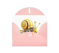 Pink Greeting Card DLXW Golden mechanical snail Pattern for Christmas, Children's Birthday, Valentine's Day, Wedding Anniversary & Party Invitation