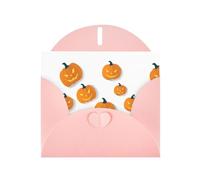 Pink Greeting Card DLXW Halloween Pumpkin Pattern Pattern for Christmas, Children's Birthday, Valentine's Day, Wedding Anniversary & Party Invitation