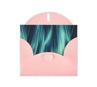 Pink Greeting Card DLXW Linear Aurora Pattern for Christmas, Children's Birthday, Valentine's Day, Wedding Anniversary & Party Invitation