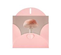 Pink Greeting Card DLXW Shy Mushroom Pattern for Christmas, Children's Birthday, Valentine's Day, Wedding Anniversary & Party Invitation