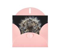 Pink Greeting Card DLXW Stardust Dandelion Pattern for Christmas, Children's Birthday, Valentine's Day, Wedding Anniversary & Party Invitation