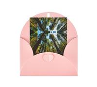 Pink Greeting Card - Nature Cedar Print Blank Blessed Card for Birthday, Wedding, Valentine's Day & Party Invitation