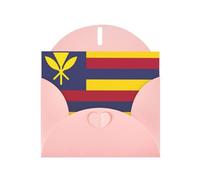 Pink Greeting Card Set with Envelopes - Flag of the Kingdom of Hawaii Print Blank Cards for Birthday, Valentine's Day & Party Invitations