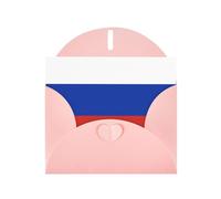 Pink Greeting Card Set with Envelopes - Russian Flag Print Blank Cards for Birthday, Valentine's Day & Party Invitations