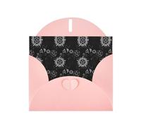 Pink Greeting Card Set with Envelopes - Supernatural Symbols Black Print Blank Cards for Birthday, Valentine's Day & Party Invitations