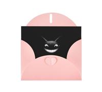 Pink Greeting Card with Envelopes - Silly Laughing Bat Print Blank Cards for Birthday, Wedding, Encouragement, Blessed Occasions