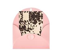 Pink Greeting Card with Matching Envelope - Brown Cowhide Print Blank Blessed Design for Birthday, Wedding, Valentine's Day