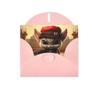 Pink Greeting Card YYHWHJDE Bunny With Gun Picture Perfect for Valentine's Day, Wedding Anniversary & Party Invitations