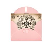 Pink Greeting Card YYHWHJDE Magic Design Nordic Compass Picture Perfect for Valentine's Day, Wedding Anniversary & Party Invitations