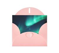 Pink Greeting Card YYHWHJDE Sky Aurora Picture Perfect for Valentine's Day, Wedding Anniversary & Party Invitations
