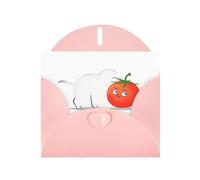 Pink Greeting Card YYHWHJDE Tomato kitten Picture Perfect for Valentine's Day, Wedding Anniversary & Party Invitations