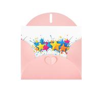Pink Greeting Card YYHWHJDE Trendy five-pointed star Picture Perfect for Valentine's Day, Wedding Anniversary & Party Invitations