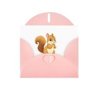 Pink Greeting Card YYHWHJDE Whistling squirrel Picture Perfect for Valentine's Day, Wedding Anniversary & Party Invitations