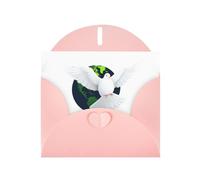 Pink Greeting Card YYHWHJDE White dove in front of the earth Picture Perfect for Valentine's Day, Wedding Anniversary & Party Invitations