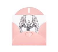 Pink Greeting Card YYHWHJDE White feather phoenix Picture Perfect for Valentine's Day, Wedding Anniversary & Party Invitations