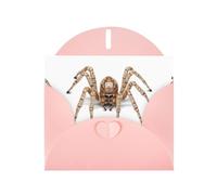 Pink Greeting Card YYHWHJDE Wooden long-legged spider Picture Perfect for Valentine's Day, Wedding Anniversary & Party Invitations