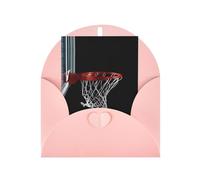 Pink Greeting Cards with Envelopes - Basketball Print Blank Note Cards, Perfect for Birthday, Wedding, Anniversary