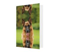 Pink Greeting Cards with Matching Envelopes - Happy german shepherd Print Blank Blessed Cards for Birthday, Wedding, Valentine's Day