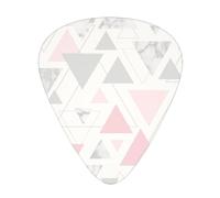 Pink Grey Silver Geometric Triangle Marble,12 Pcs Guitar Pick,3 Different Thickness Plectrums for Acoustic Guitar Bass Ukulele (0.46mm 0.96mm 0.71mm)