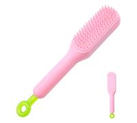 Pink Hairbrush for Women - Gentle Silicone Bristles Tame, Smooth, Style. a Hair Tool Managing Long, Thick, Curly, Wavy Locks. Detangling Brush Helps Reduce Hair Breakage and Frizz
