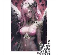 Pink Haired Angel Jigsaw Puzzle for Adults 1000 Pieces Puzzle Game Armor Fantasy Relaxation Gift 70x50cm/1000pcs