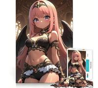 Pink-Haired Angel with Black Wings Animal Gaming Jigsaw Puzzle 1000 Piece for Teenagers Brain Workout Toy Serene Time Art Assembly Seasonal Gift (50x75cm)