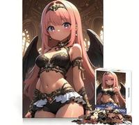 Pink-Haired Angel with Black Wings Animal Gaming Jigsaw Puzzle 1000 Piece for Teenagers Brain Workout Toy Serene Time Art Assembly Seasonal Gift (50x75cm)