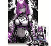 Pink-Haired Angel with Wings Gaming 1000 Piece Jigsaw Puzzles for Teenagers Jigsaw Logic Train Toy Stress Relief Smooth Cut Memorable Gift (38x52cm)