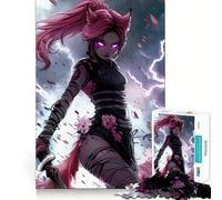 Pink-Haired Anime Warrior Jigsaw Puzzles 1000 Piece for Teenagers Mental Logic Toy Calm Escape Fine Edge Art Collectible (50x75cm)