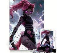 Pink-Haired Anime Warrior Jigsaw Puzzles 1000 Piece for Teenagers Mental Logic Toy Calm Escape Fine Edge Art Collectible (50x75cm)