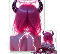 Pink Haired Demon Girl Back View Jigsaw Puzzles for Adults1000 Pieces Clear Logic Toy Leisure Time Perfect Cut Creative Gift (50x75cm)