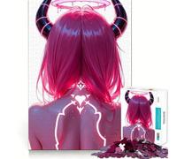 Pink Haired Demon Girl Back View Jigsaw Puzzles for Adults1000 Pieces Clear Logic Toy Leisure Time Perfect Cut Creative Gift (50x75cm)