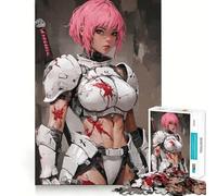 Pink-haired Warrior in White Armor 1000 Piece Jigsaw Puzzles for Teenagers Jigsaw Think Game Calm Mind Quality Edge (50x75cm)