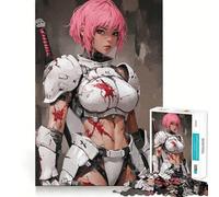 Pink-haired Warrior in White Armor 1000 Piece Jigsaw Puzzles for Teenagers Mind Challenge Toy Quiet Hobby Precise Cut Seasonal Gift (38x52cm)
