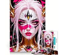 Pink Haired Warrior with Mask Adult Jigsaw Puzzle1000 Pieces Brain Teaser Mental Relax Pattern Assembly Santa Wish Item (50x75cm)