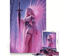 Pink Haired Warrior with Sword 1000 Piece Jigsaws for Teenagers Puzzle Mental Toy Peaceful Time Premium Cut Artistic Gift (50x75cm)