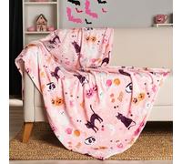 Pink Halloween Blanket - Cute & Stylish for Summerween - Pink Ghost Blanket - Halloween Decor for Bedroom - Soft and Plush - 50 x 60
