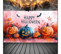 Pink Halloween Decor Happy Halloween Kids Banner, 4x6 ft Night Party Decorations, Spooky Indoor Ghost Banner (2)