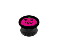 pink halloween heart pumpkin jack-o-lantern sinister haunt PopSockets Adhesive PopGrip