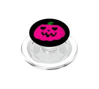 pink halloween heart pumpkin jack-o-lantern sinister haunt PopSockets PopGrip for MagSafe